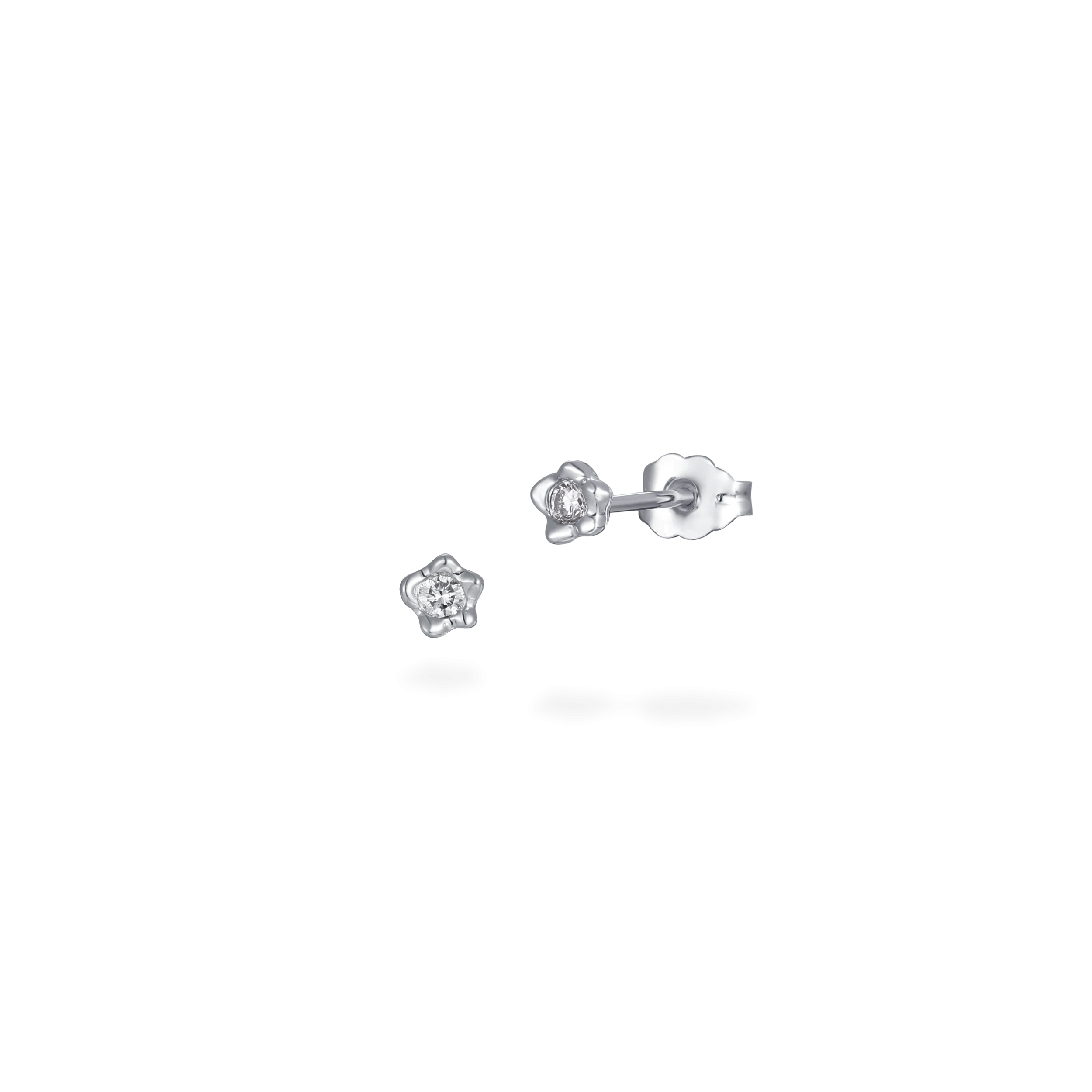 Mini melted gold diamond studs